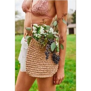 Free People Easy Spirit Straw Natural Crossbody Bag